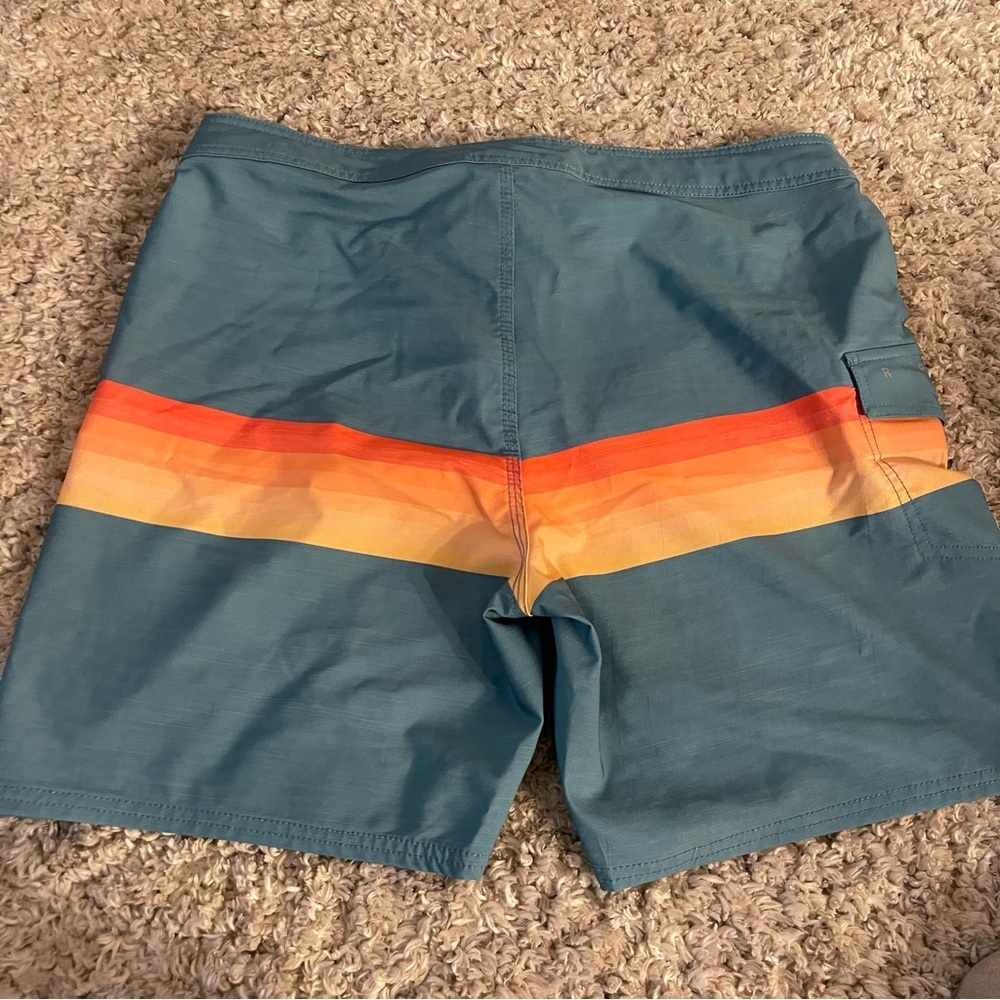Rip Curl Men’s Boardshorts Size 32 Teal Sunset Stripe (New Without Tags) - Picture 5 of 7